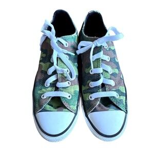 Converse Camo Green Sneakers Size Youth‎ 2